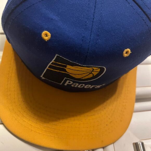 INDIANA PACERS hat blue yellow adjustable snapback cap wide brim Mitchell & Ness - Picture 3 of 7